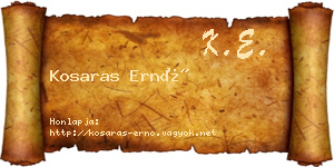Kosaras Ernő névjegykártya