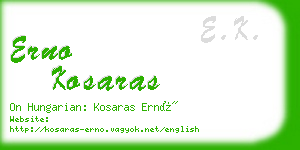 erno kosaras business card